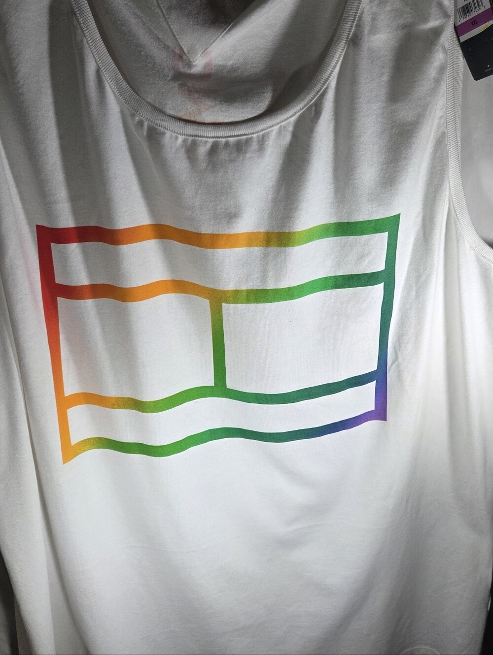 Tommy Hilfiger White Tank with Rainbow Logo